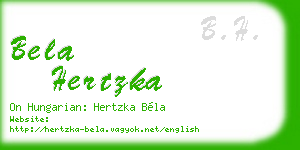 bela hertzka business card