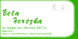 bela hertzka business card